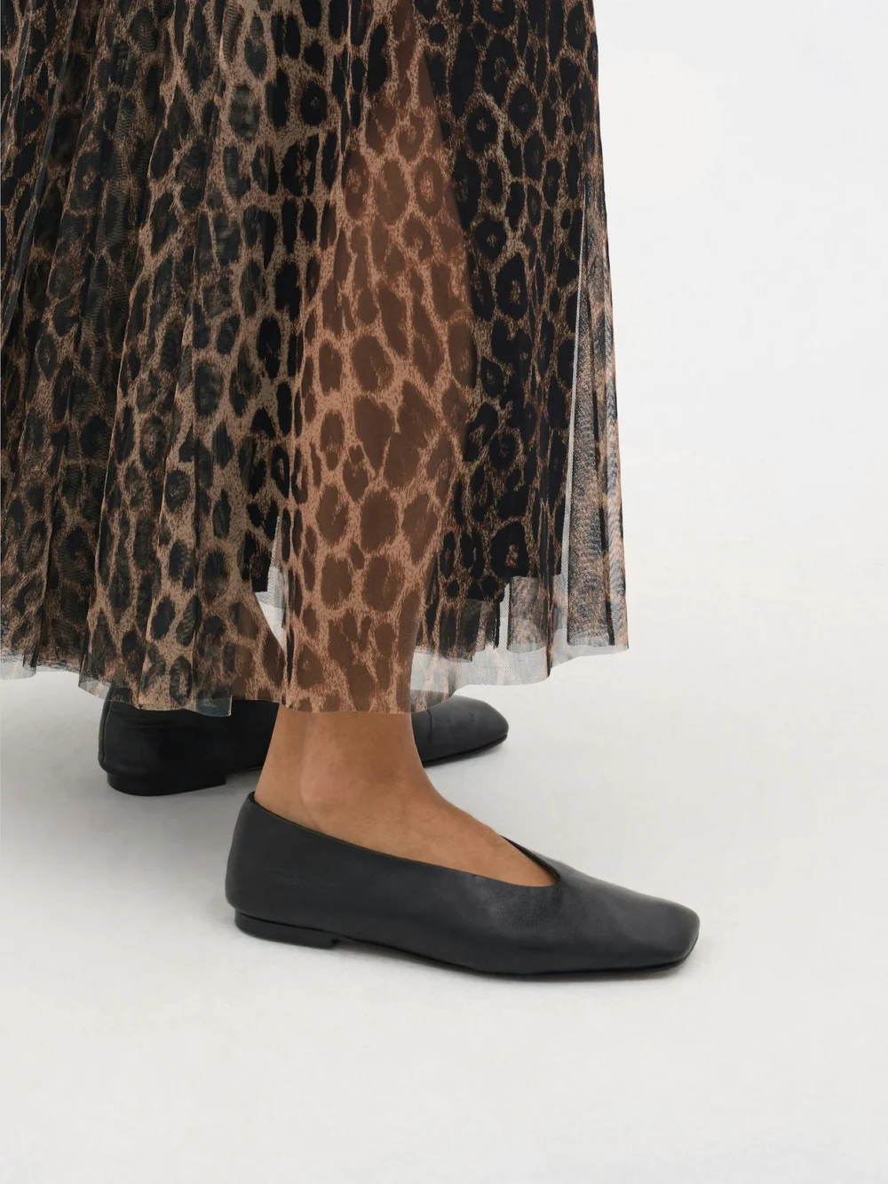 hush Millie Tulle Maxi Skirt in Natural Leopard Brown, view 2