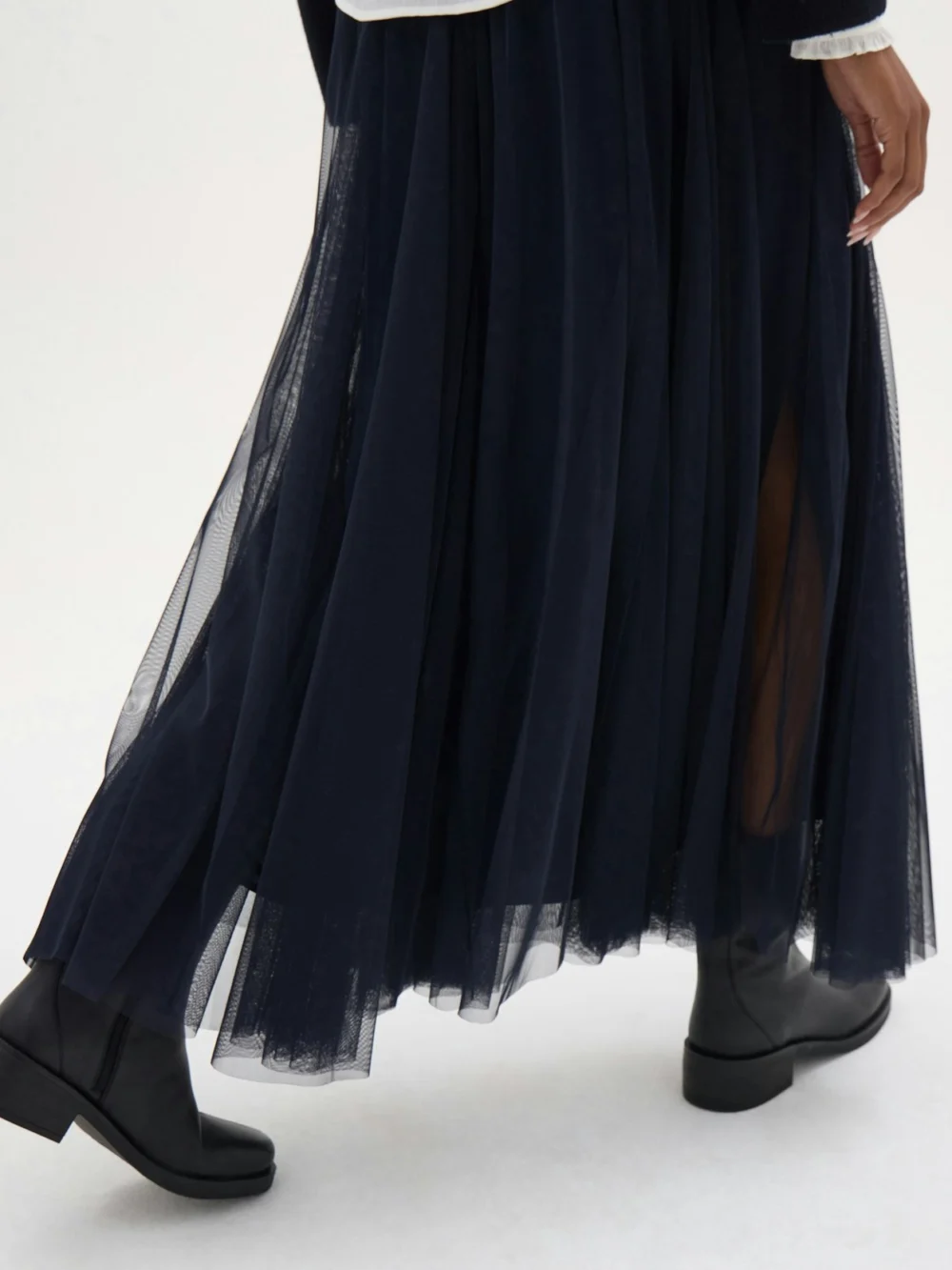 hush Millie Tulle Maxi Skirt in Navy Blue, view 2