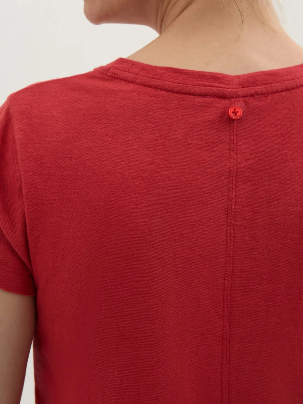 hush Minna Slim Fit Slub T-Shirt with Detachable Scarf in Dusty Red, view 2