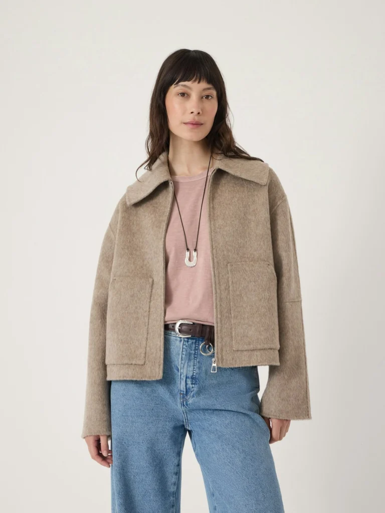 hush Nerise Pure Wool Double Faced Zip Jacket