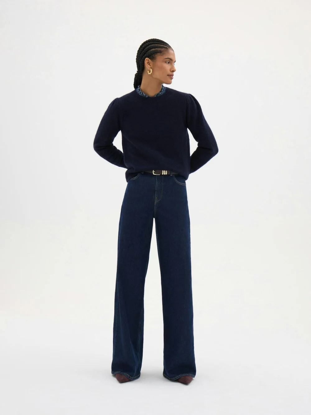 hush Nessa Wide Leg Jeans in Indigo Blue