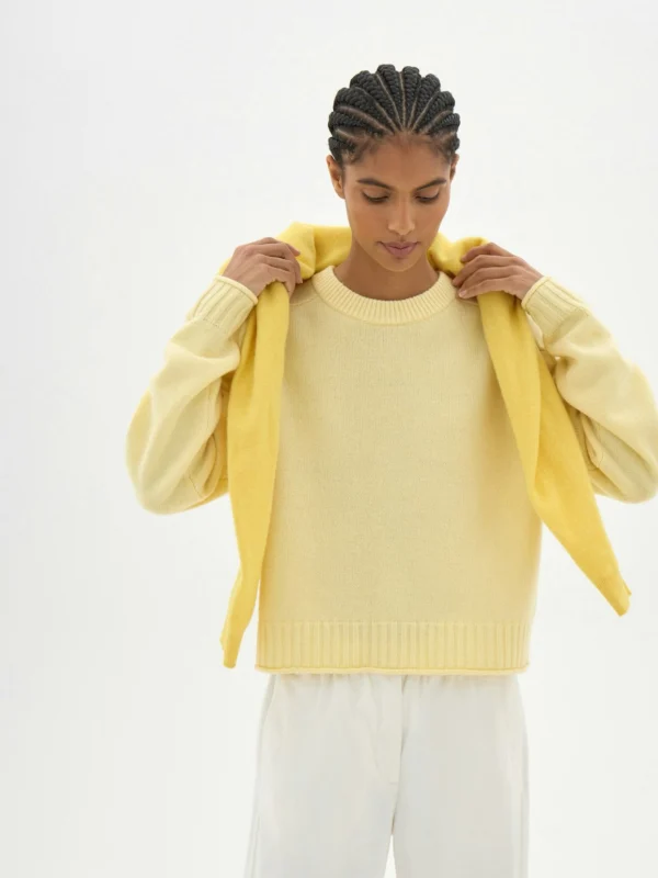 hush Nina Merino Wool Jumper in Butter Lemon