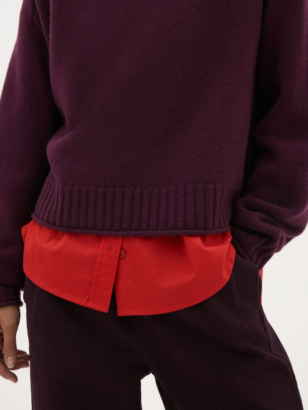 hush Nina Merino Wool Jumper in Deep Wine, view 2