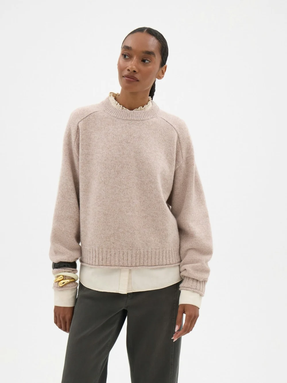 hush Nina Merino Wool Jumper in Oatmeal