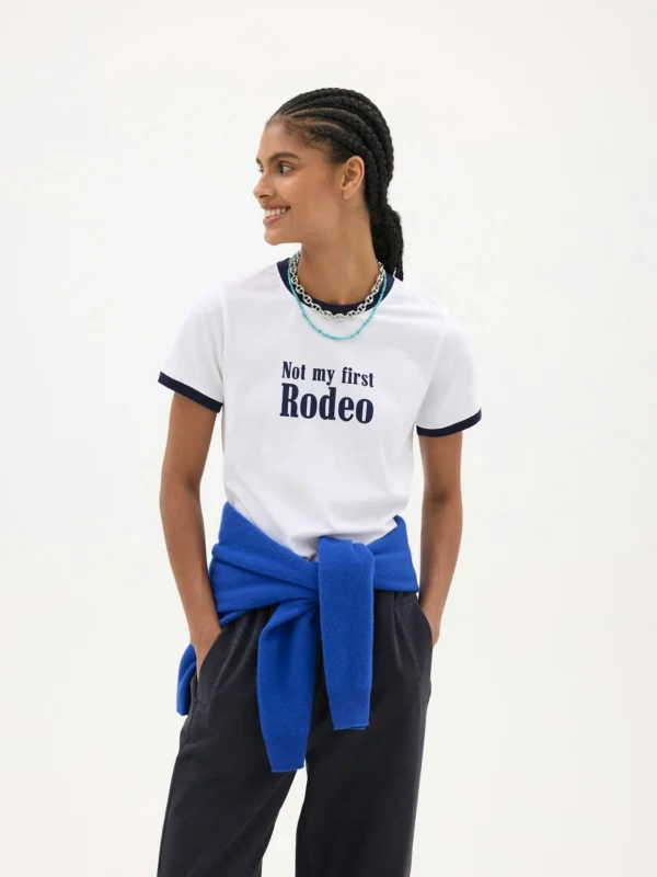 hush Not My First Rodeo Graphic T-Shirt in Off White