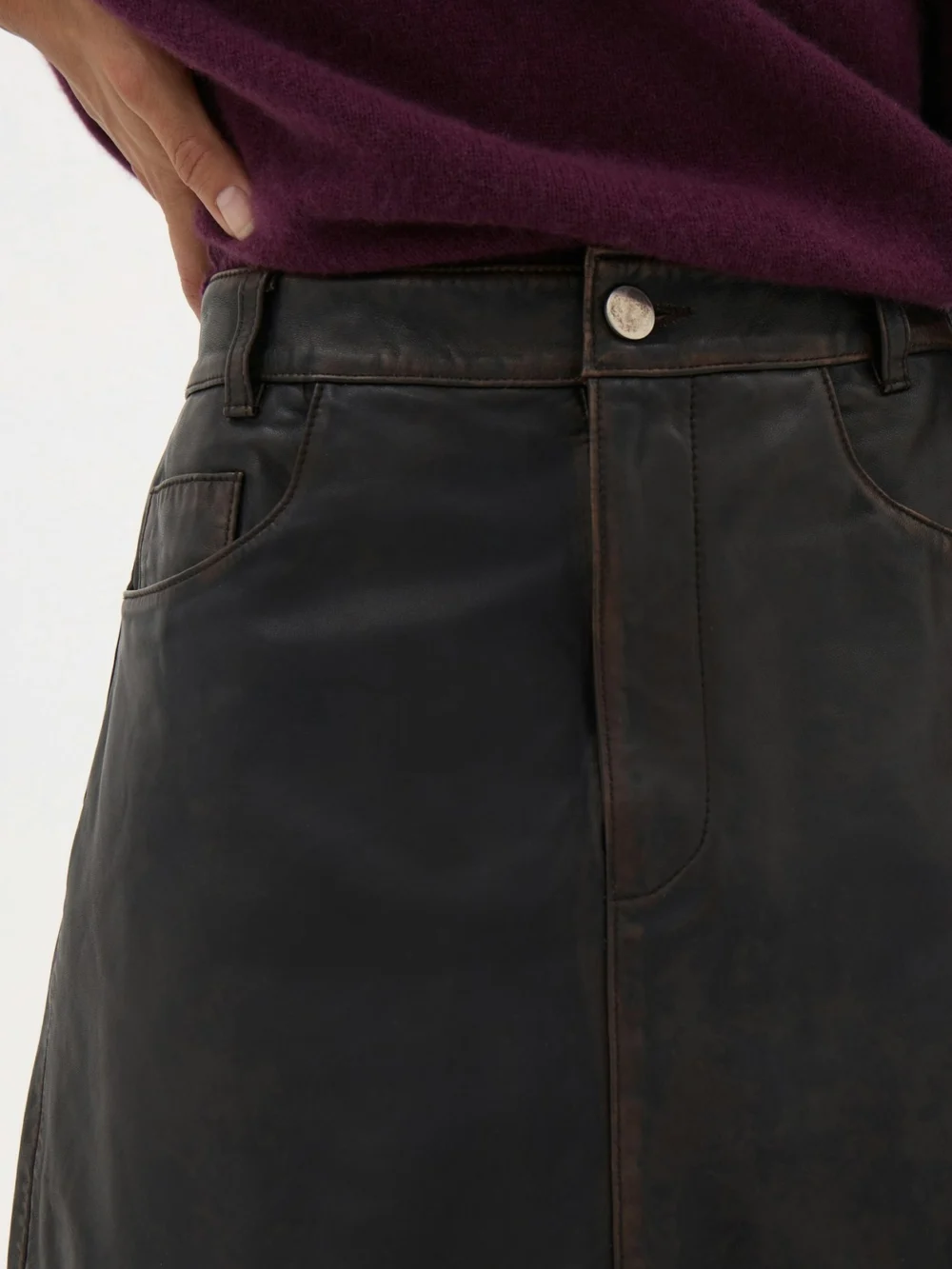 hush Nova Leather Mini Skirt, view 2