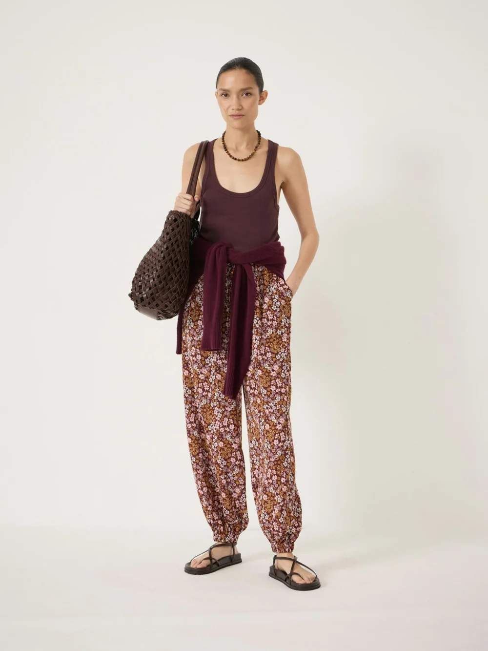 hush Nyra Printed Balloon Hem Trousers in sunset floral multi