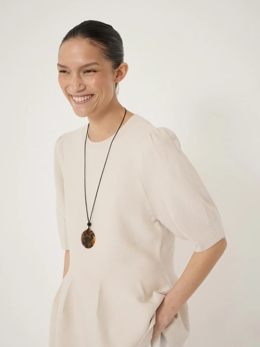 hush Peplum Short Sleeve Top with Wool, view 2