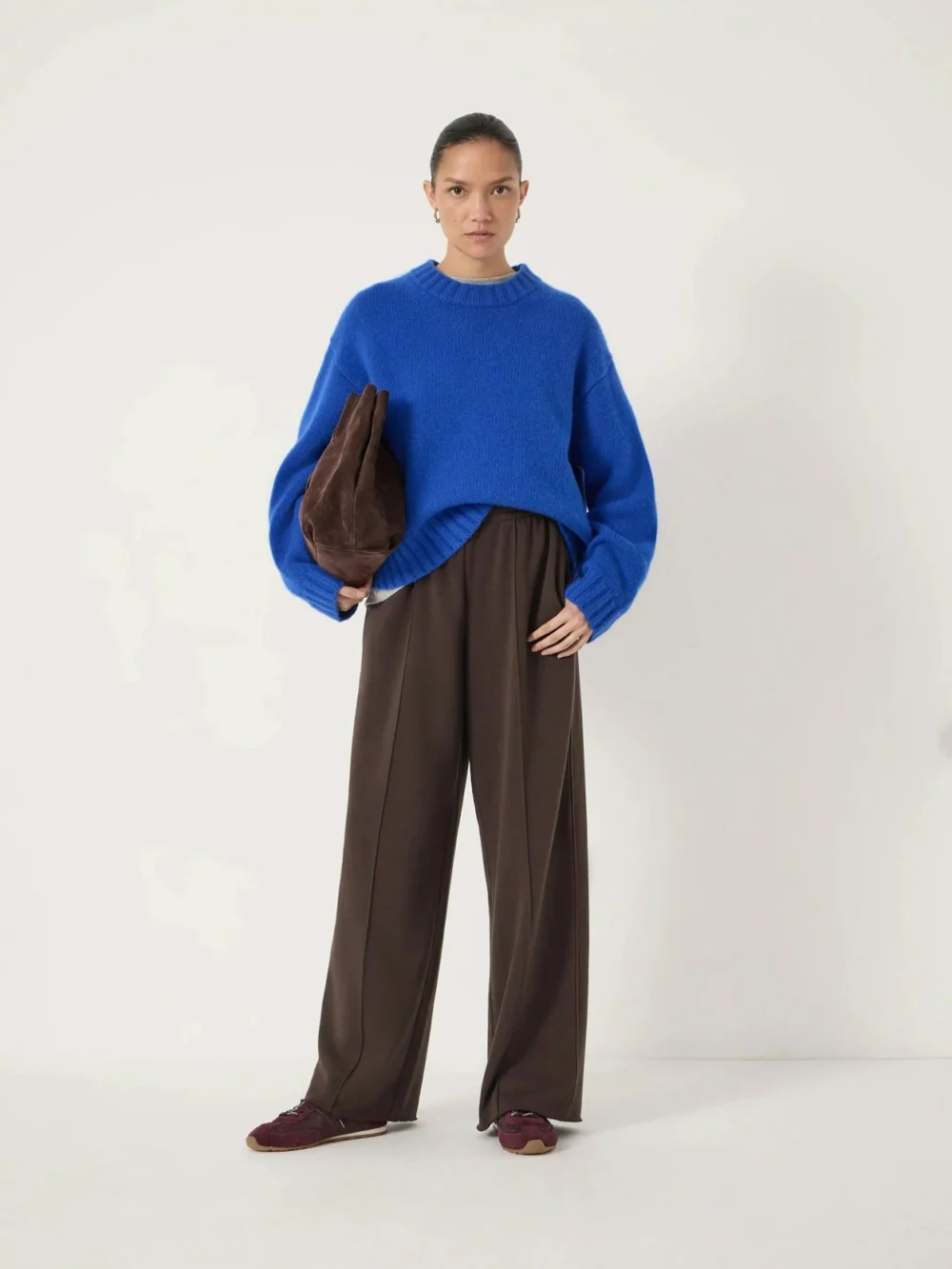 hush Remy Pintuck Straight Leg Joggers in chocolate brown