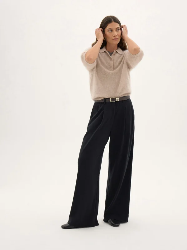 hush Rian Premium Jersey Tailored Trousers in Black