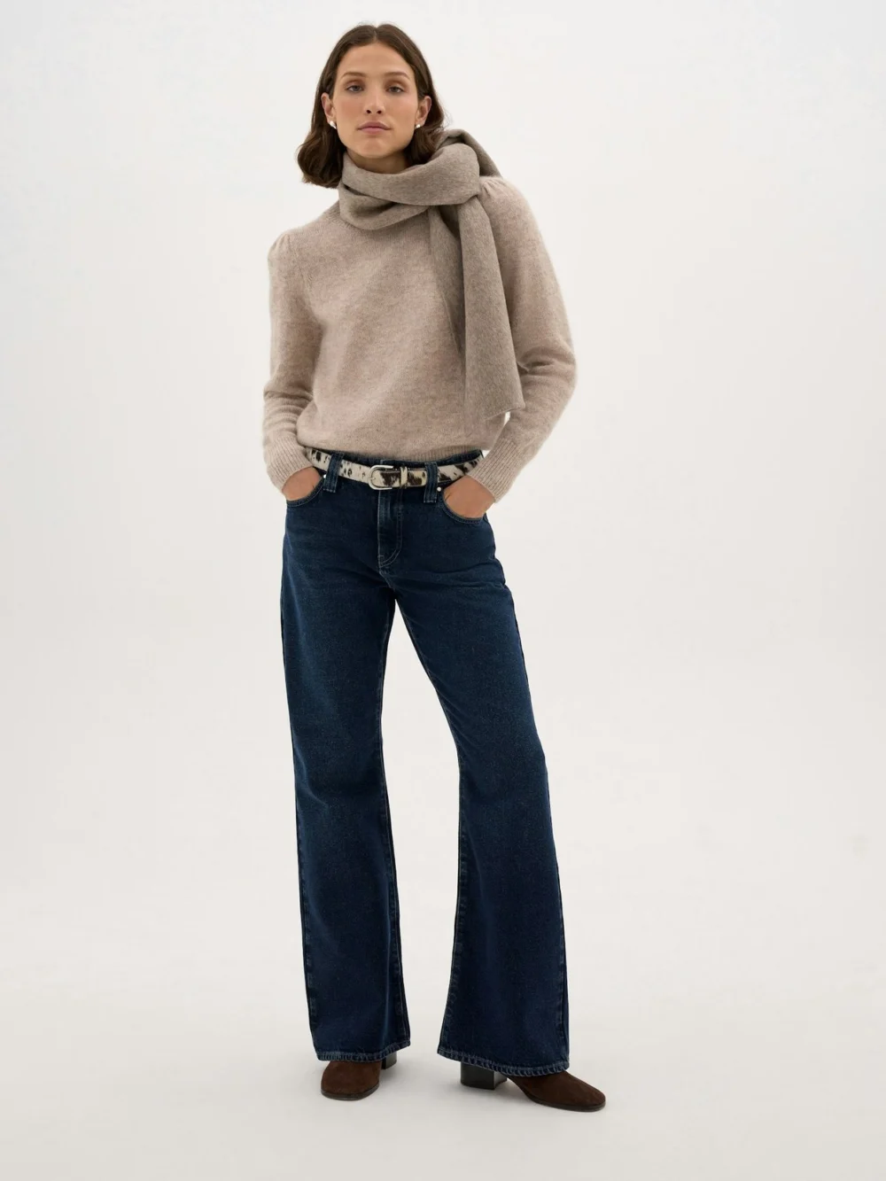 hush Ritchie Relaxed Bootcut Jeans in dark blue indigo