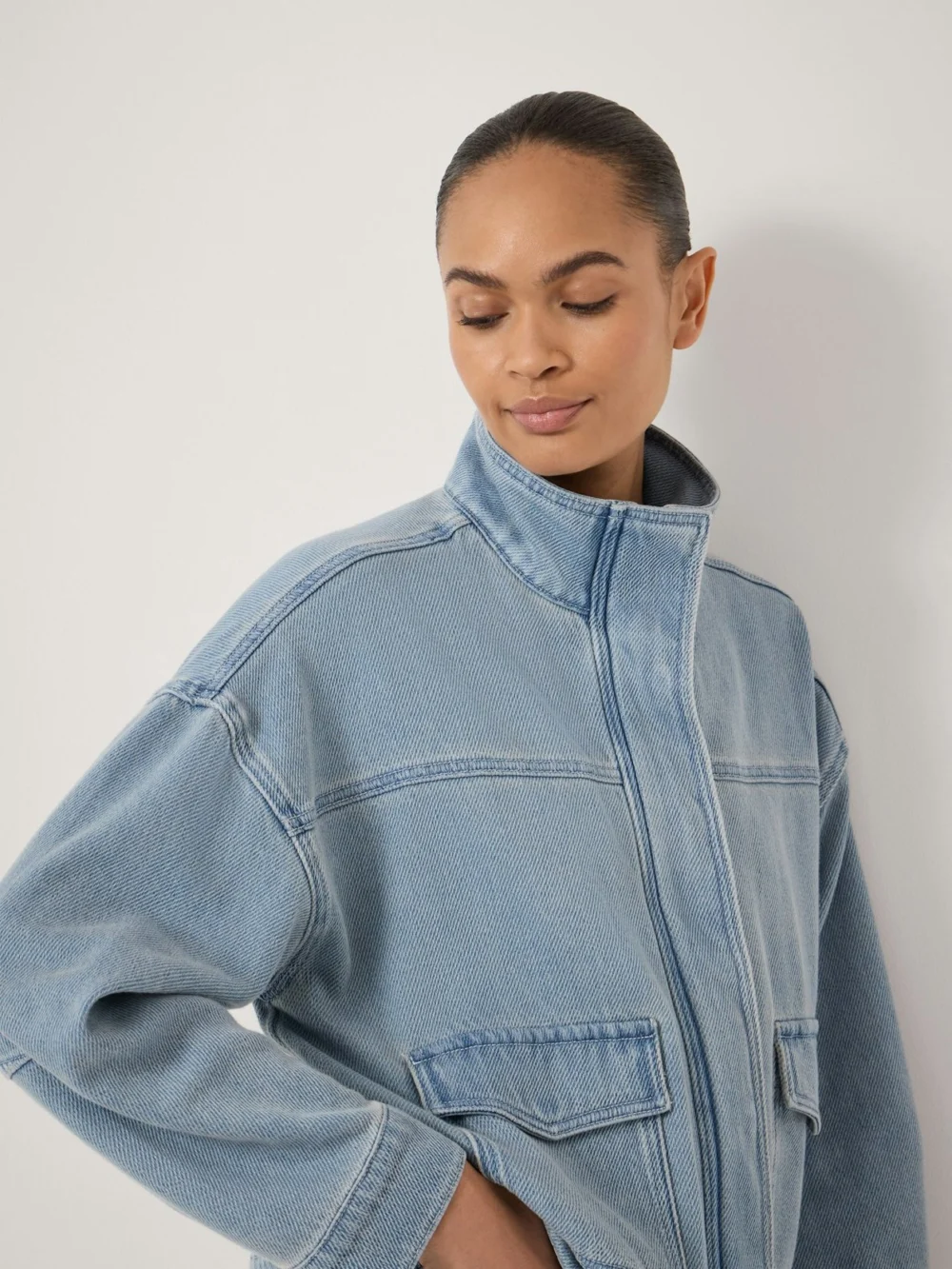 hush Robbie Cropped Supersoft Denim Jacket, view 2