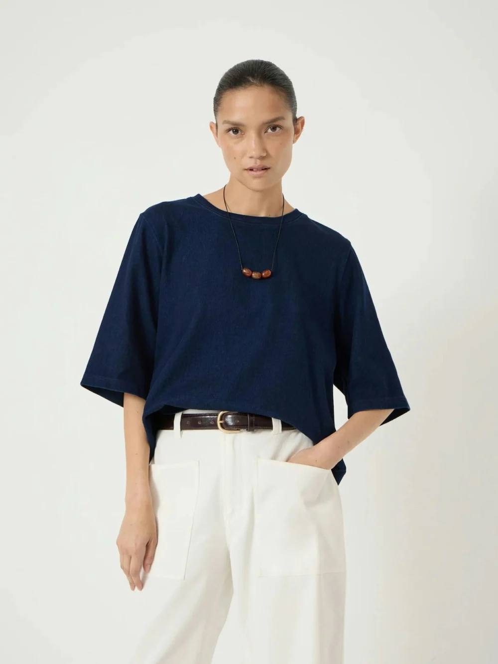 hush Romina Denim T-Shirt in indigo blue