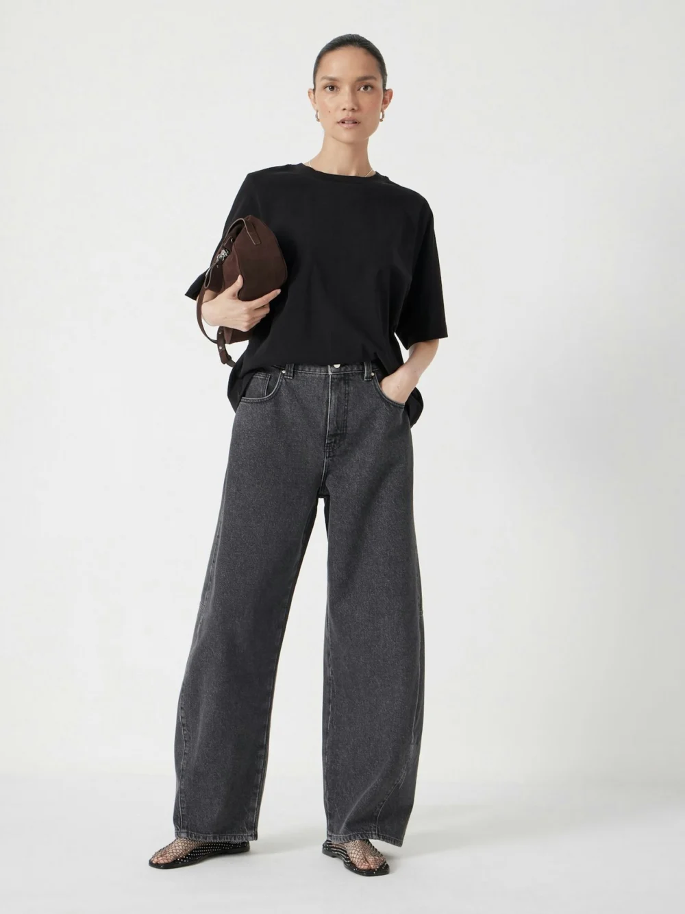 hush Romina Heavyweight Cotton T-Shirt in Black