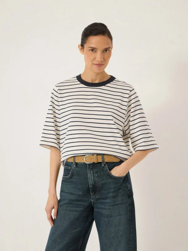 hush Romina Heavyweight Cotton T-Shirt in Navy