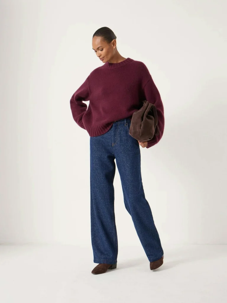 hush Romy Wide Leg Lurex Jeans