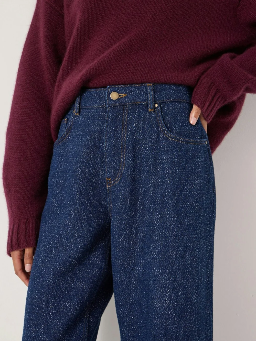 hush Romy Wide Leg Lurex Jeans, view 2