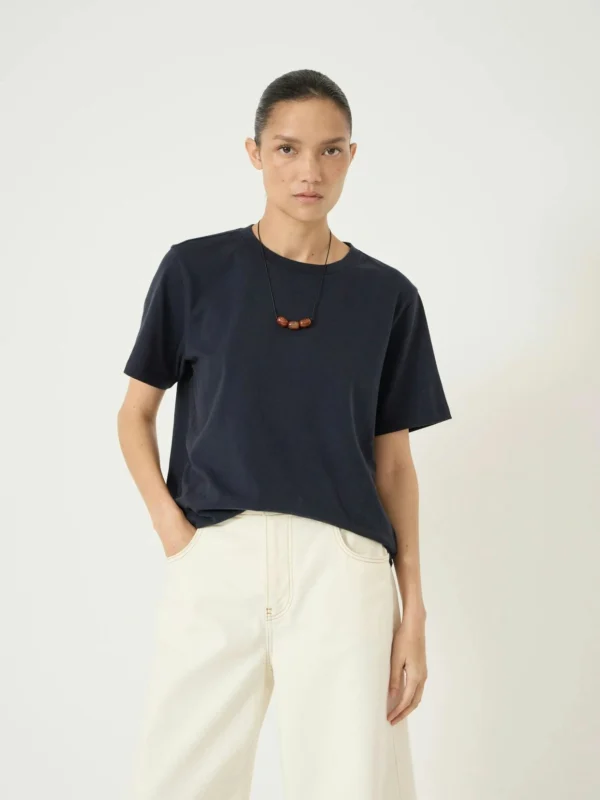 hush Rosie Regular Fit Cotton T-Shirt in Midnight