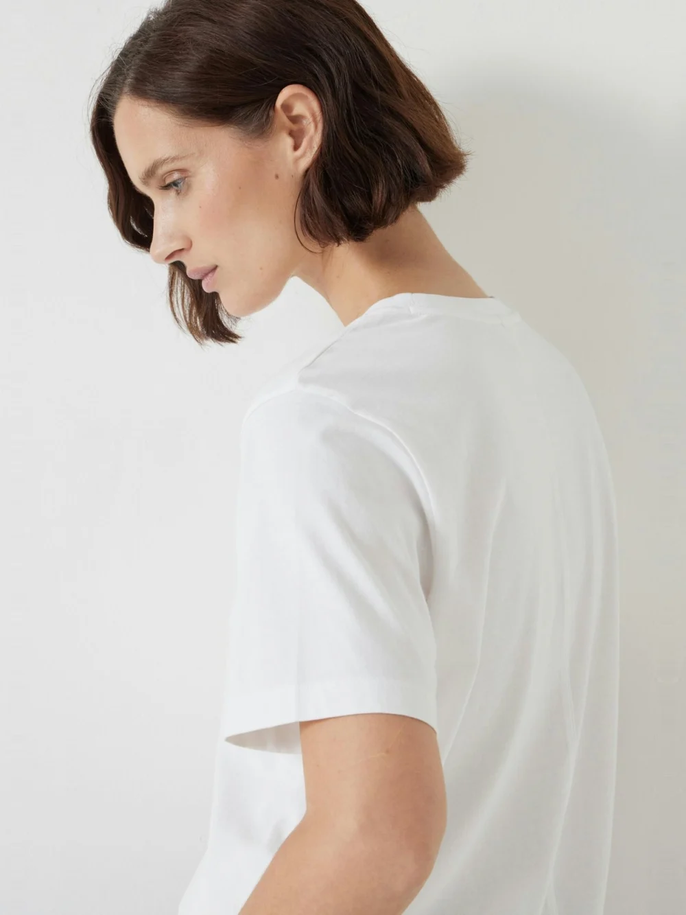 hush Rosie Regular Fit Cotton T-Shirt in White, view 2