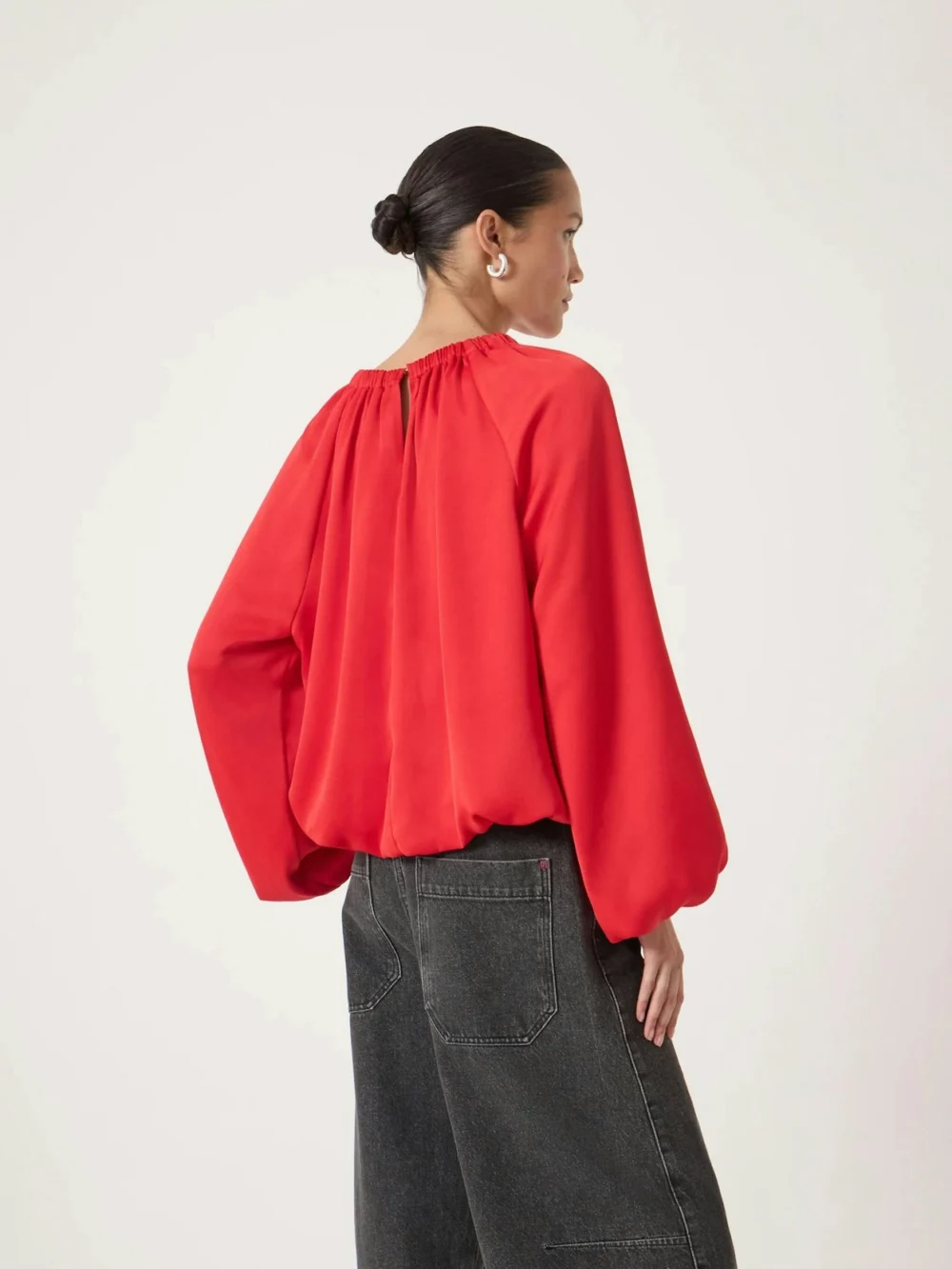 hush Satin Bubble Hem Top, view 2
