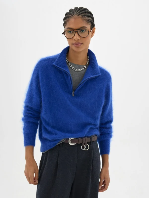hush Seraphine Brushed Wool Quarter Zip Jumper
