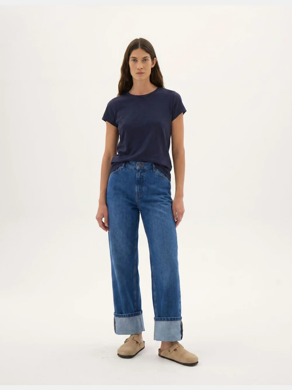 hush Slim Fit Slub Crew T-Shirt in Midnight