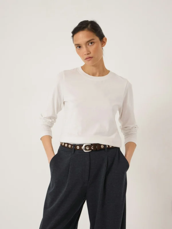 hush Slim Long Sleeve T-Shirt in White