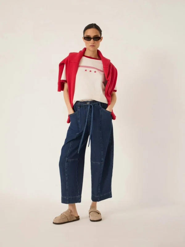 hush Star Ringer Slim T-Shirt in Off White