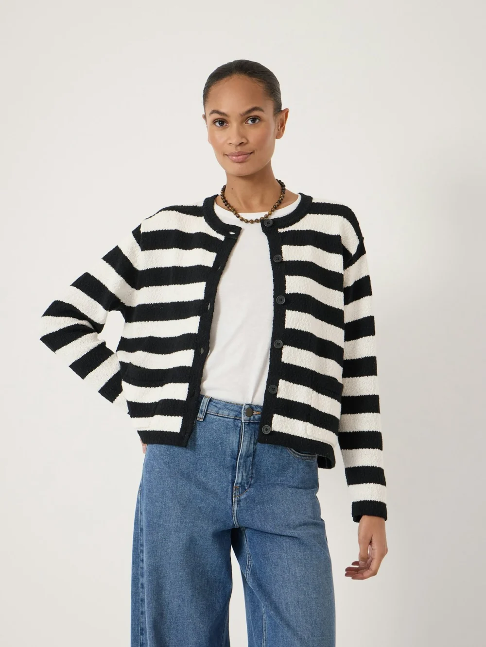 hush Tess Textured Cotton Blend Cardigan in black
