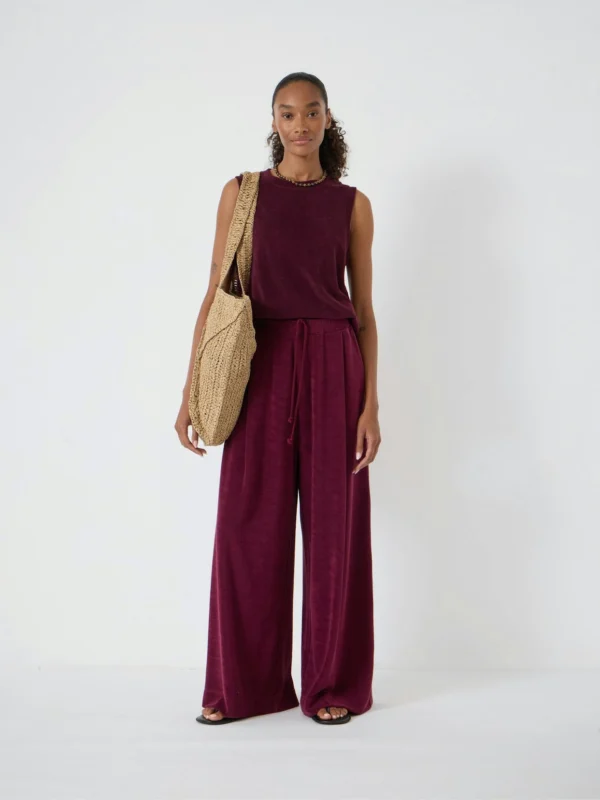 hush Towelling Wide Leg Joggers
