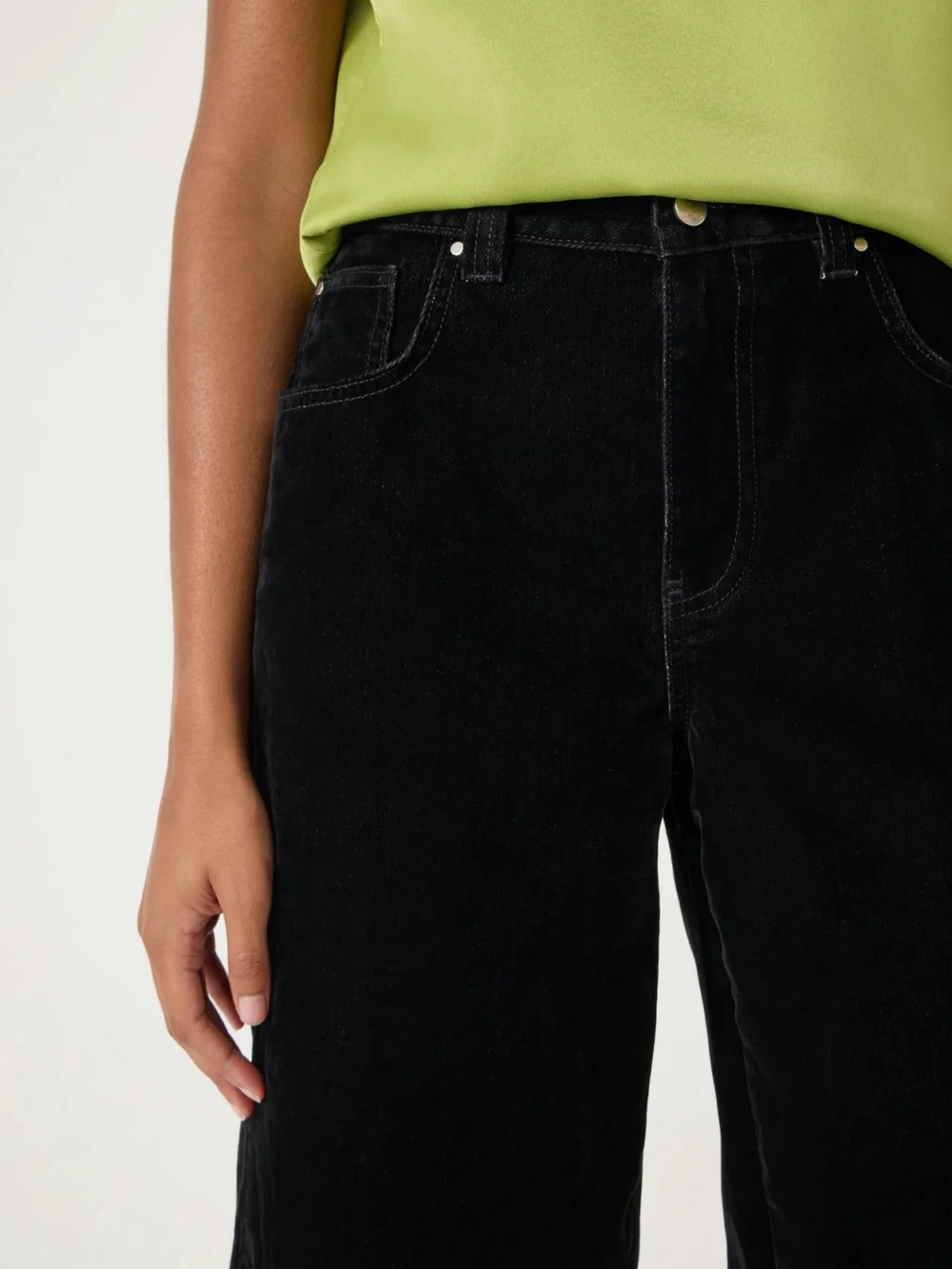 hush Velvet Cropped Bree Barrel Leg Jeans, view 2