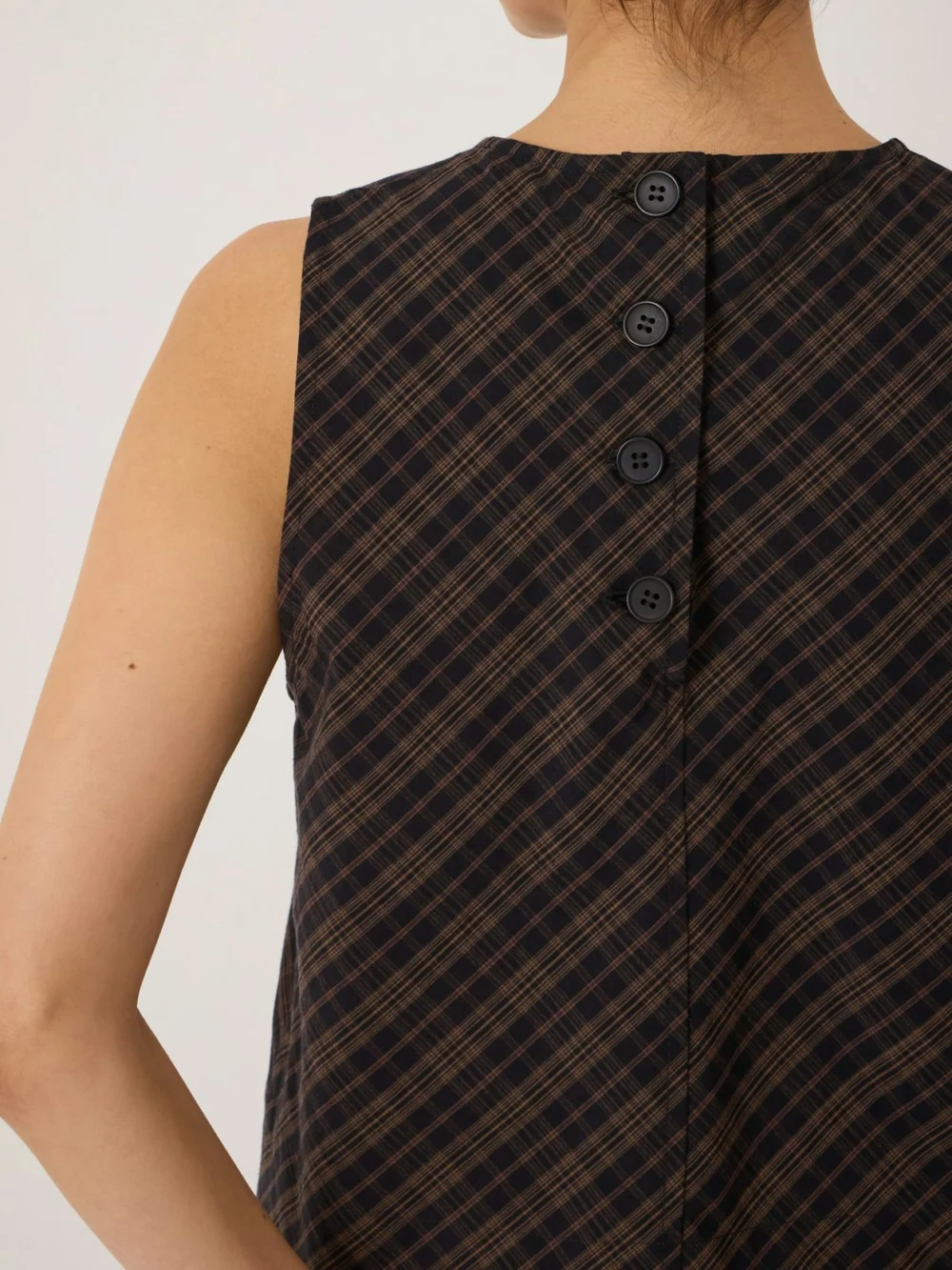 hush Vera Cotton Check Shell Top, view 2