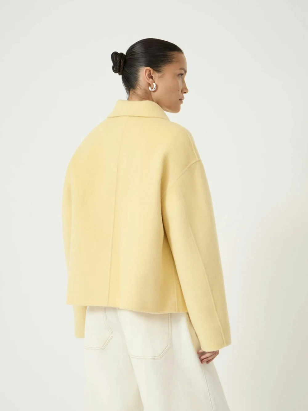hush Verity Pure Wool Double Faced Jacket in Butter Yellow, view 2