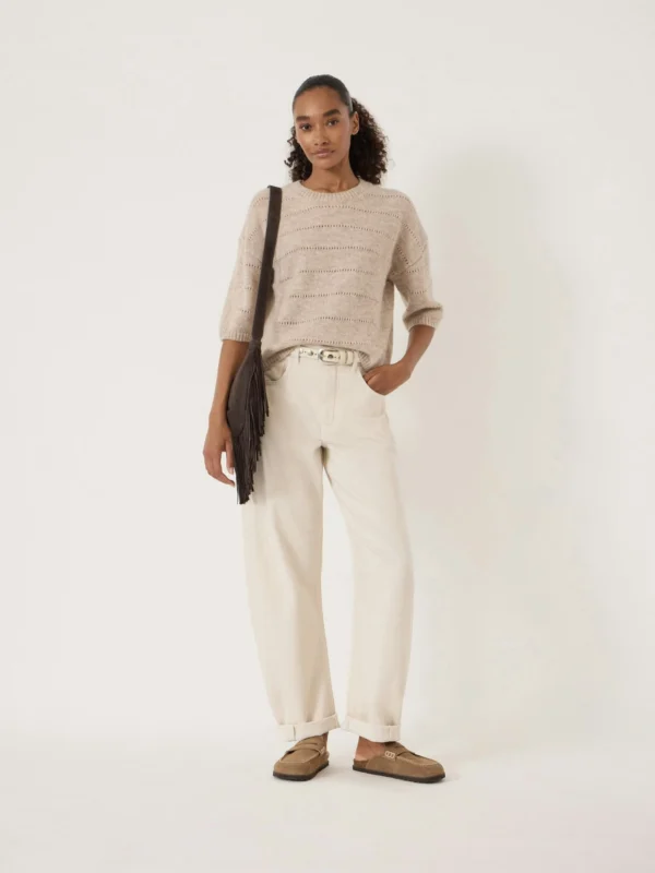 hush Zavie Turn Up Jeans in Ecru