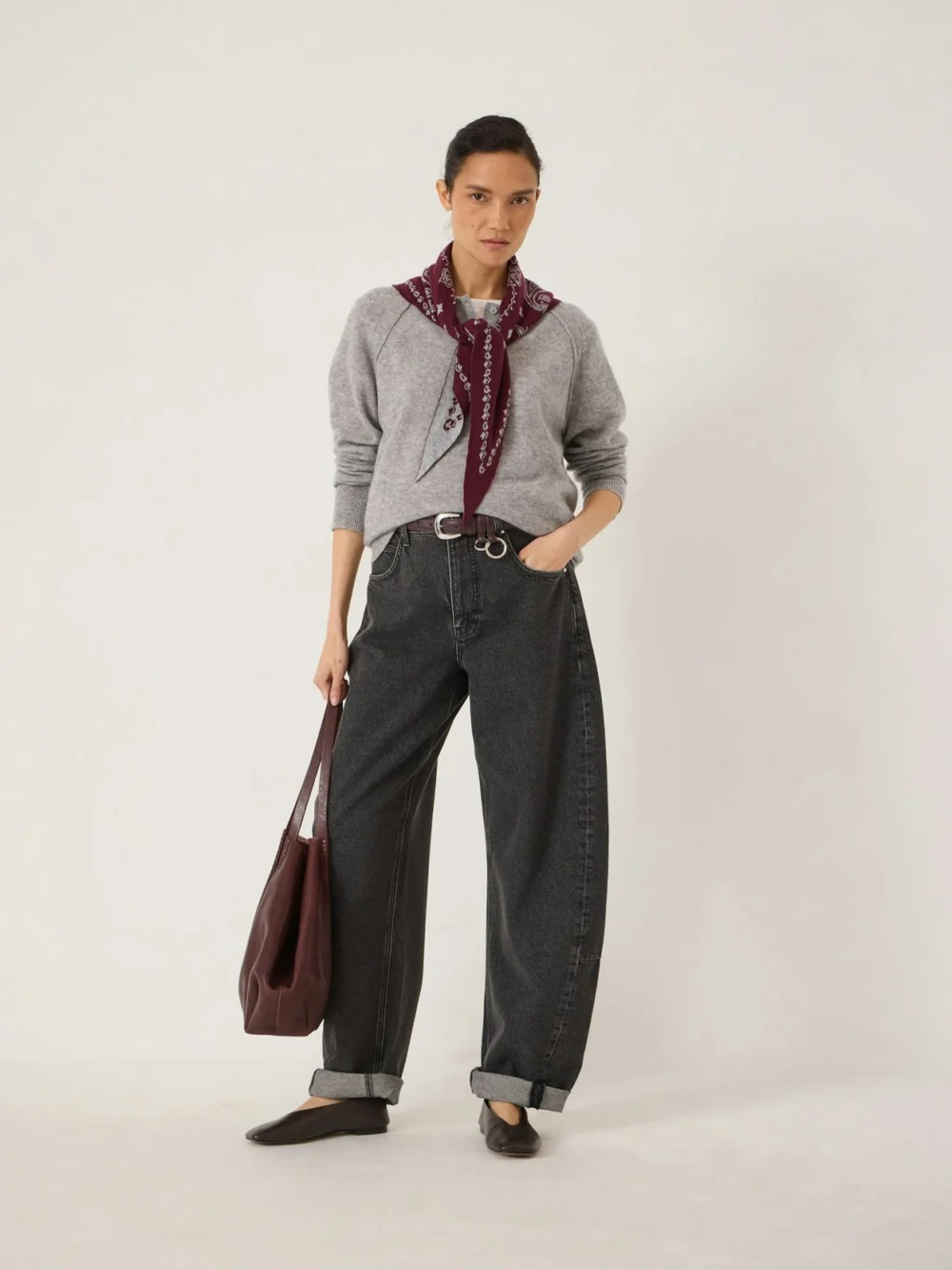 hush Zavie Turn Up Jeans in Washed Black
