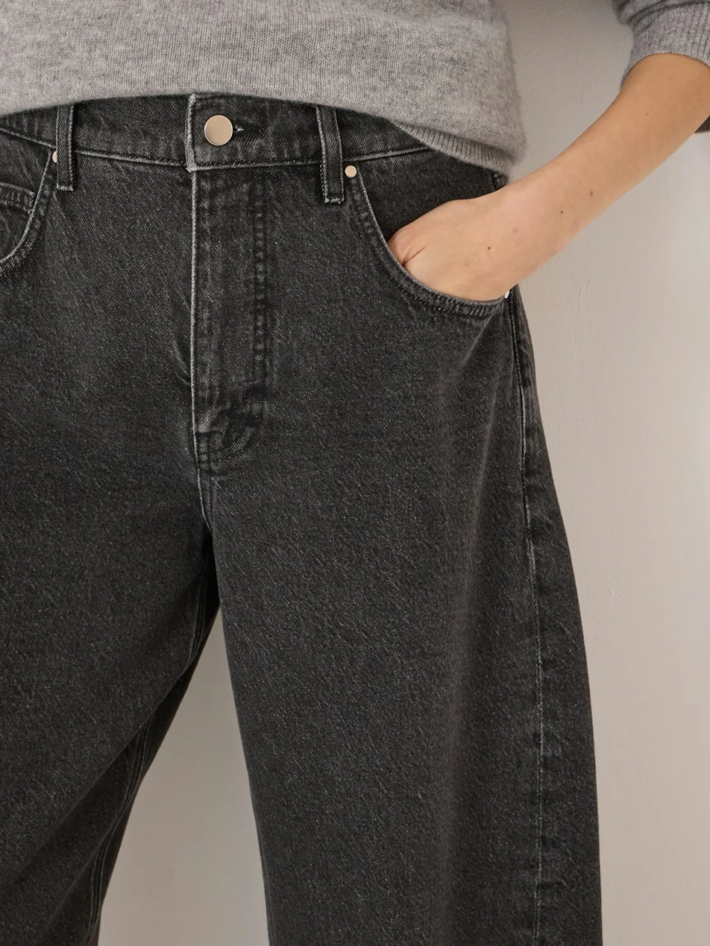hush Zavie Turn Up Jeans in Washed Black, view 2