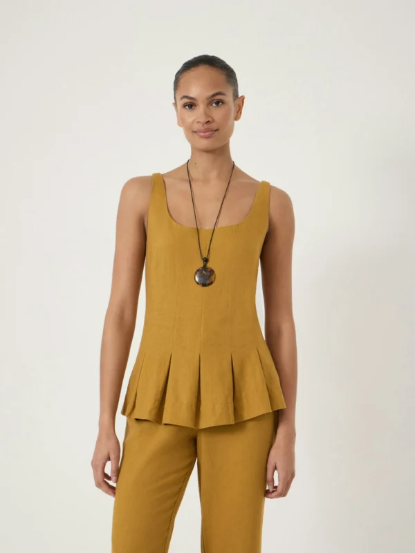 hush Zendie Linen Blend Waisted Top