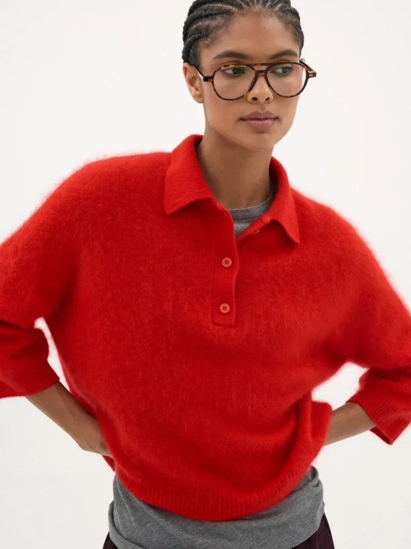 hush Ziggy Brushed Wool Polo Tee