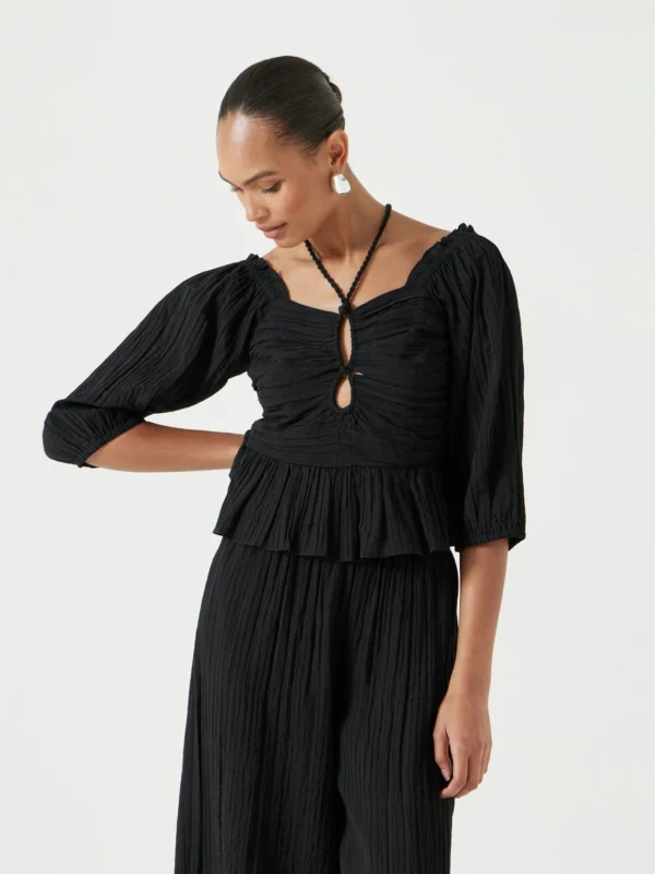 hush Zoe Crinkle Peplum Top