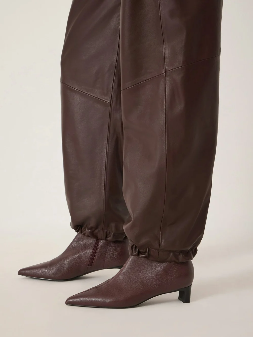 hush Zora Leather Hem Detail Trousers, view 2