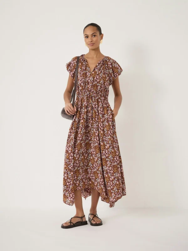 hush Zuri Short Bubble Sleeve Printed Dress