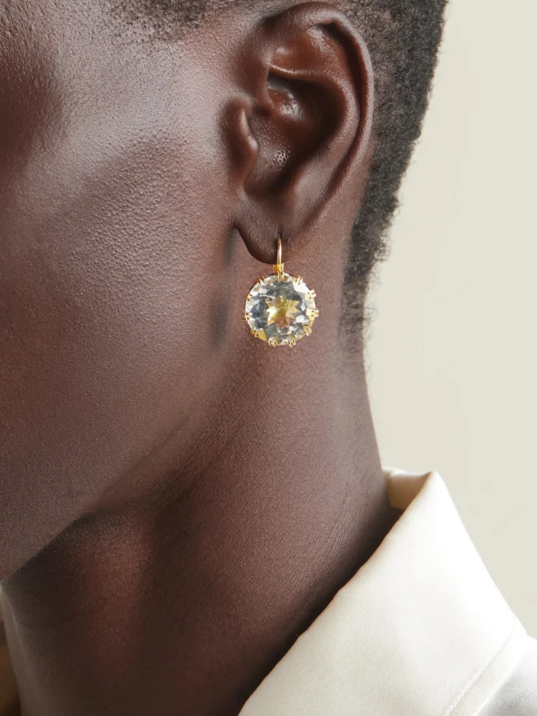 Ileana Makri 18-karat Gold, Diamond and Topaz Earrings