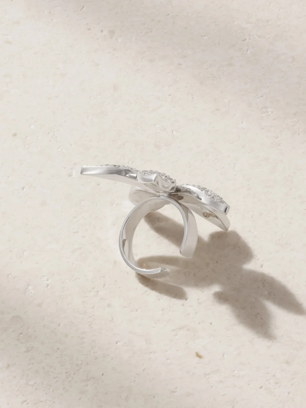 Back view of the Ileana Makri Blossom 18-karat White Gold Diamond Ear Cuff