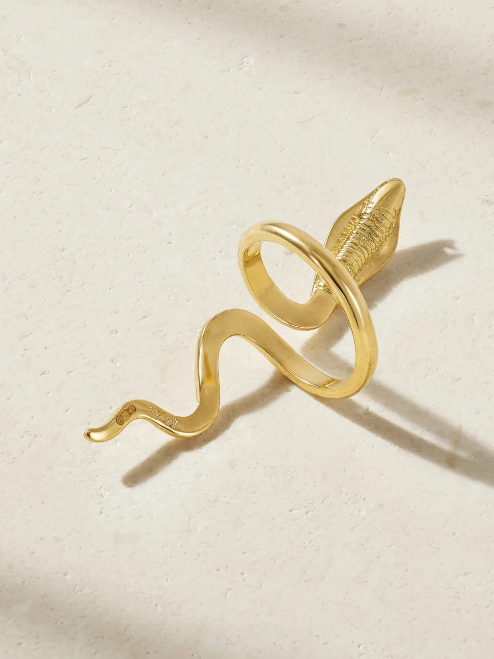 Back view of the Ileana Makri Cobra 18-karat Gold Diamond Ring