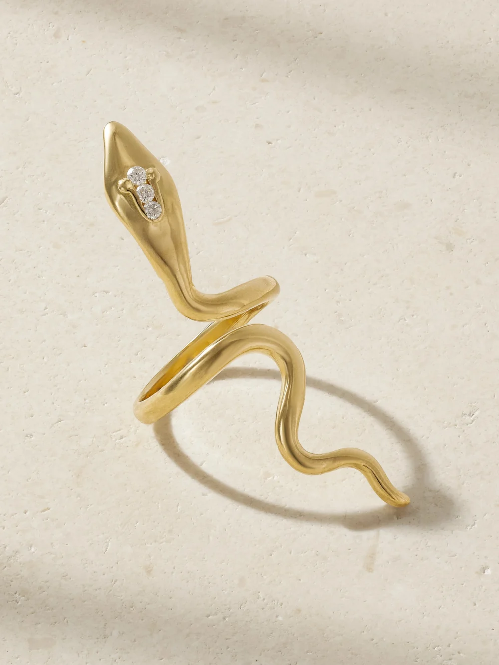 Ileana Makri Cobra 18-karat Gold Diamond Ring in 6