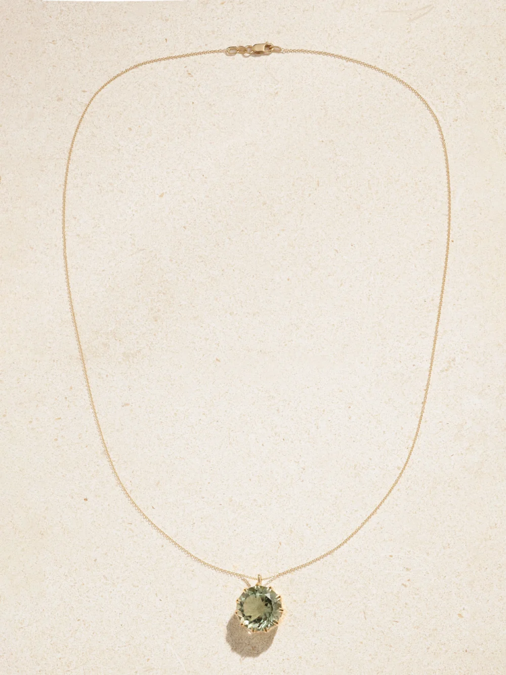 Close-up detail of the Ileana Makri Crown 18-karat Gold Amethyst Necklace