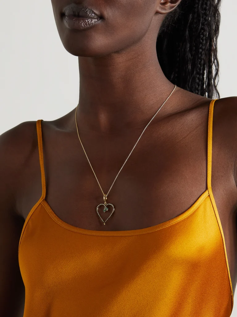 Ileana Makri Miracle Love 18-karat Gold, Diamond and Emerald Necklace
