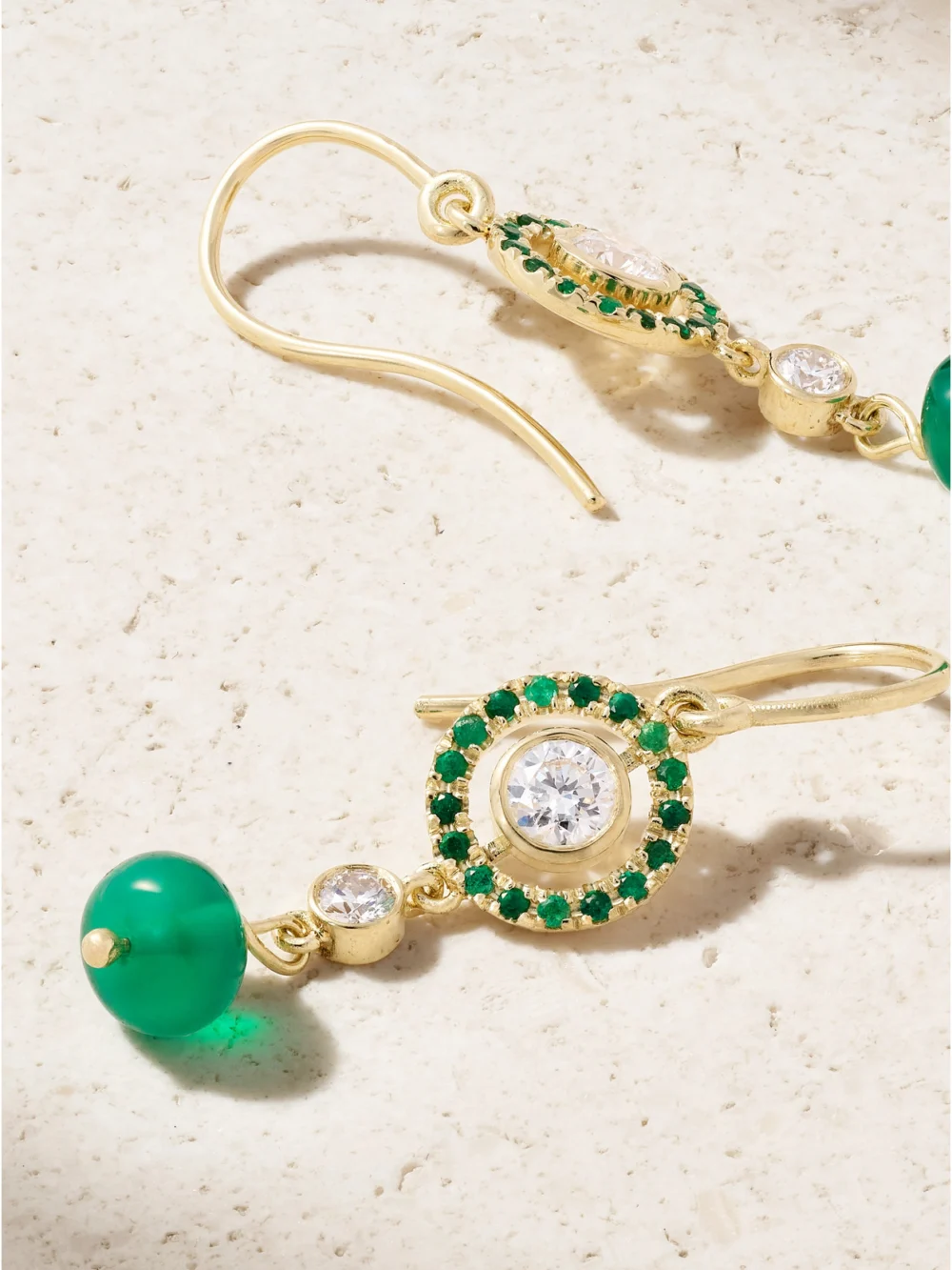 Back view of the Ileana Makri Orbit 18-karat Gold Multi-stone Earrings