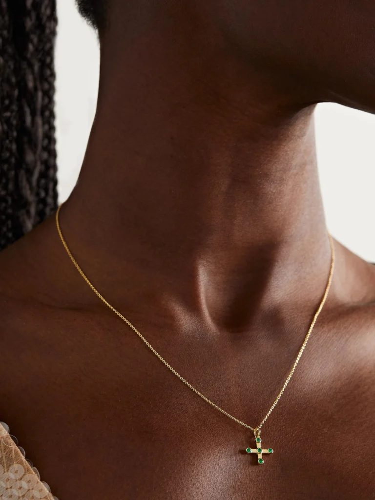 Ileana Makri Stepping Stone 18-karat Gold Emerald Necklace