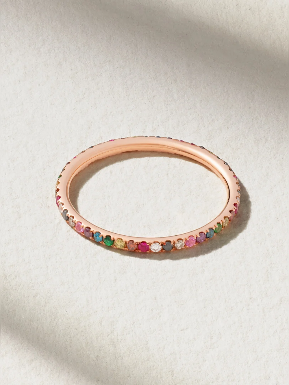 Ileana Makri Thread 18-karat Rose Gold Multi-stone Ring in 4 1/4